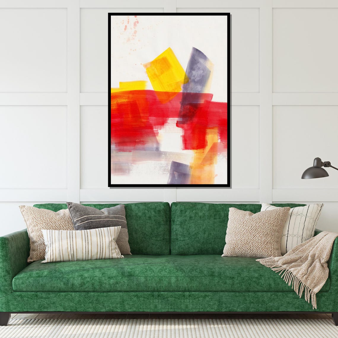 Red Yellow Color Splash Shapes Playful Modern Abstract Poster - Image 4