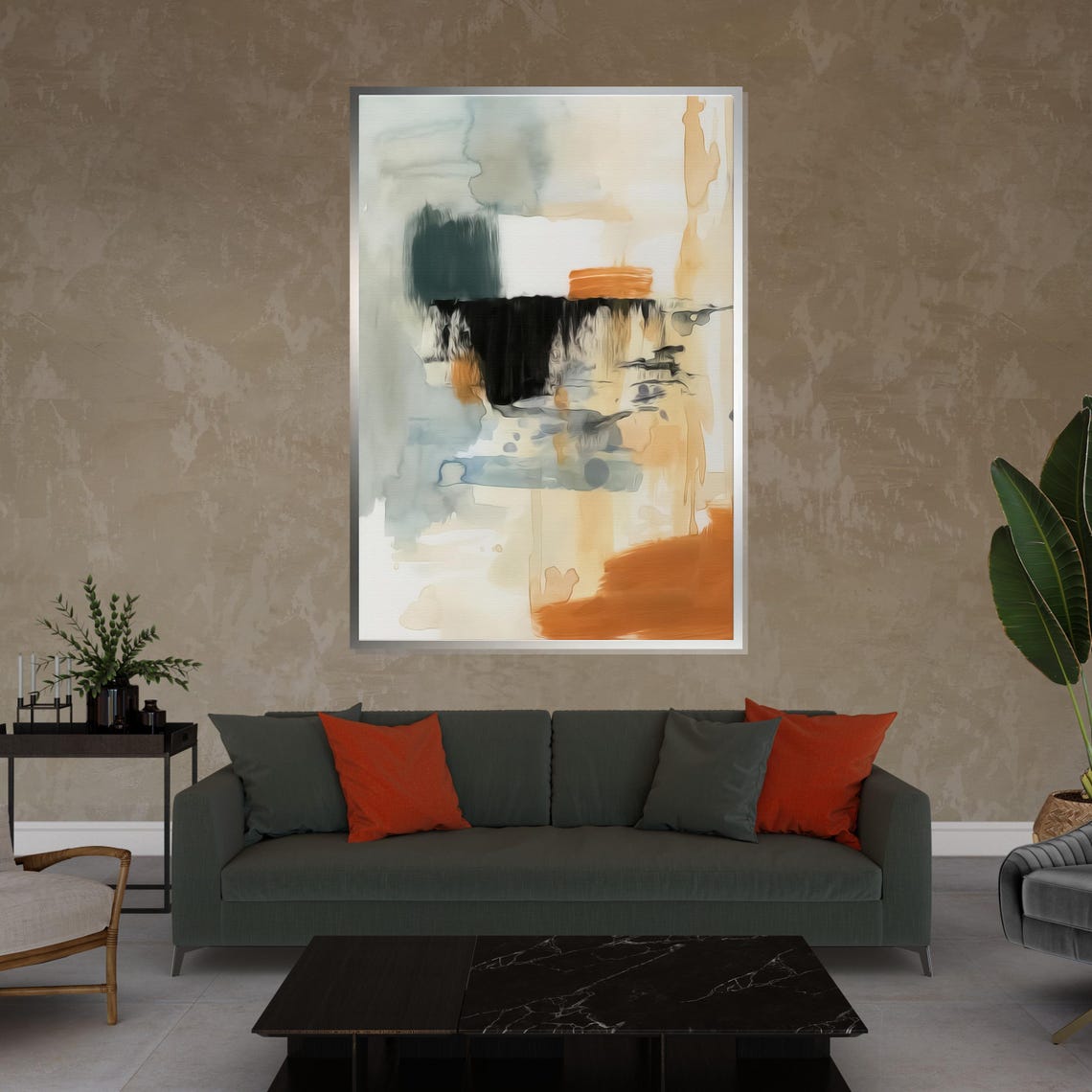 Rust And Sage Abstract Washes Minimalist Earth Tone Art Poster - Image 4