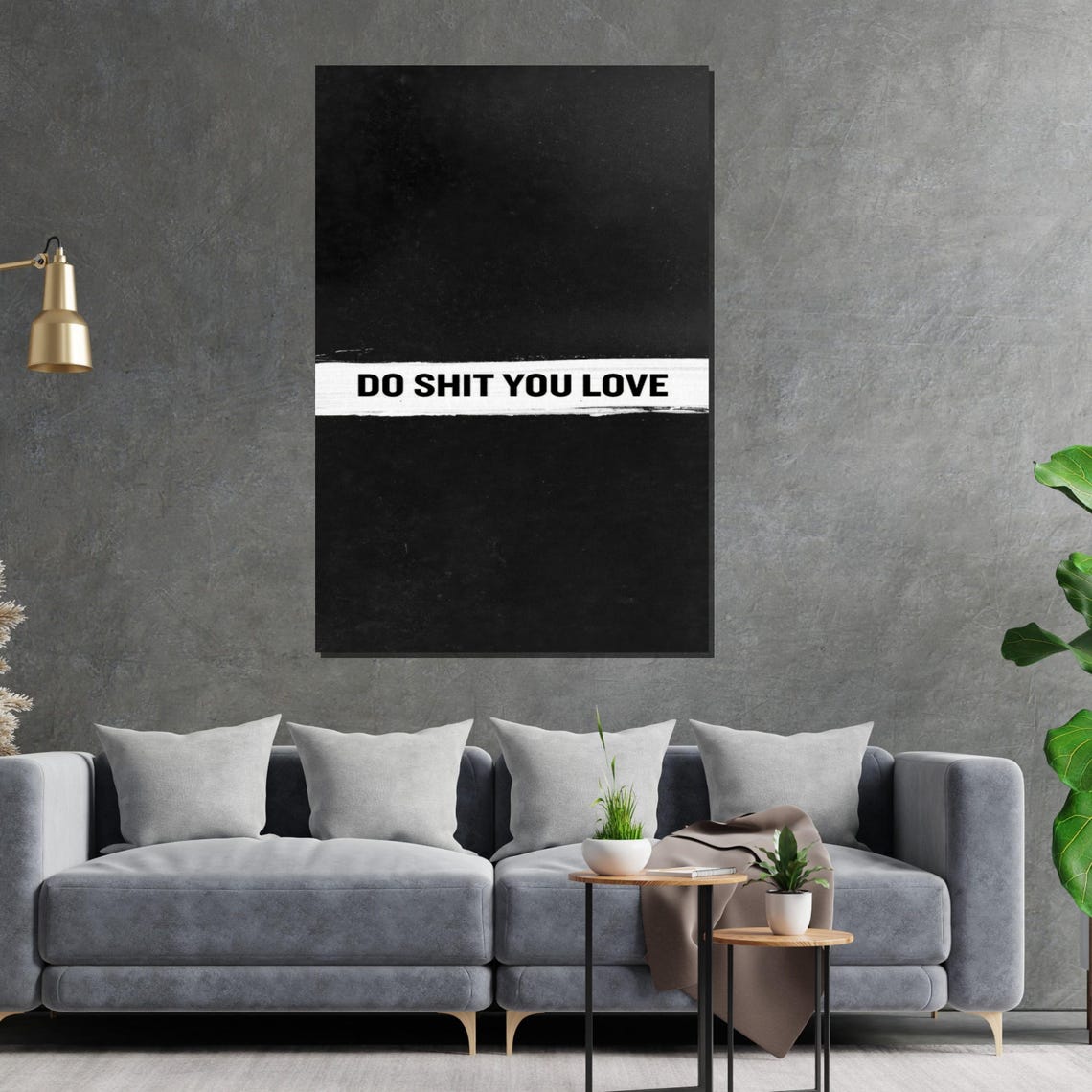 Do Shit You Love Edgy Typography Quote Minimalist Black Poster - Image 2