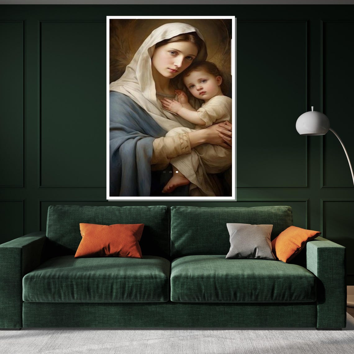 Madonna And Child Classic Portrait Painting Ready To Hang Wall Art - Image 3