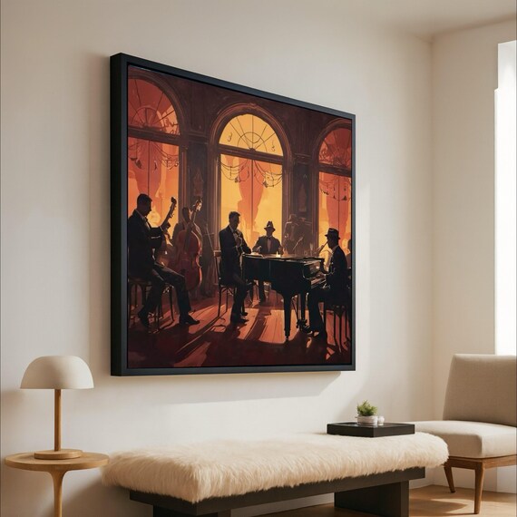 Vintage Jazz Band Retro Lounge Evening Performance Art Poster