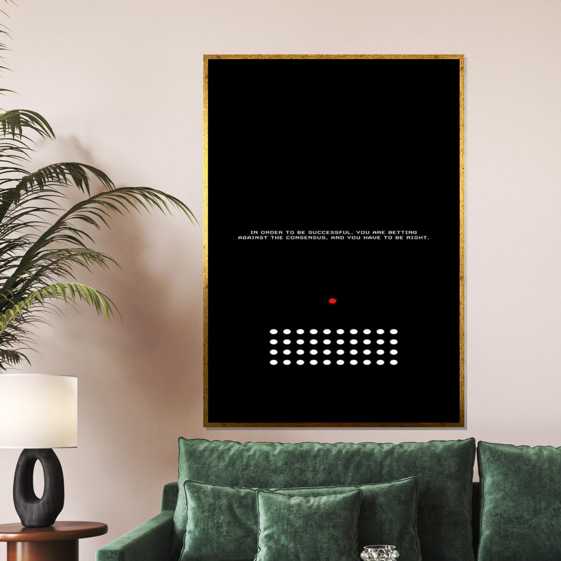 Bet Against The Consensus One Red Dot Minimalist Quote Poster