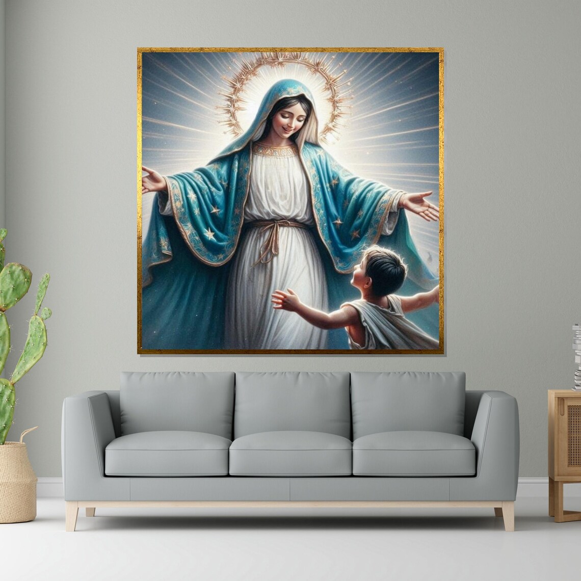 Our Lady Of Grace Blue Mantle Child Radiant Heavenly Wall Art