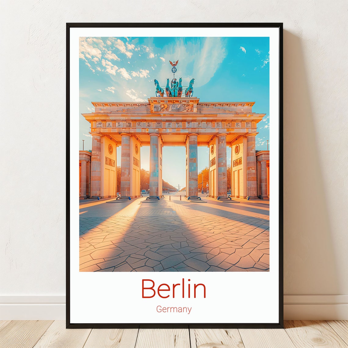 Berlin Germany Brandenburg Gate Morning Light Landmark Travel Poster