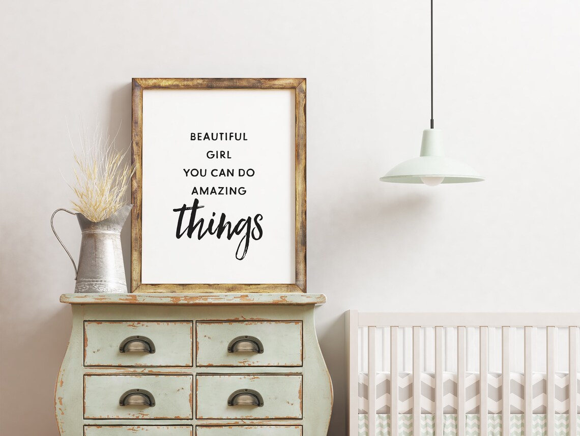 Beautiful Girl Quote Print, Teen Girl Bedroom Decor - Image 2