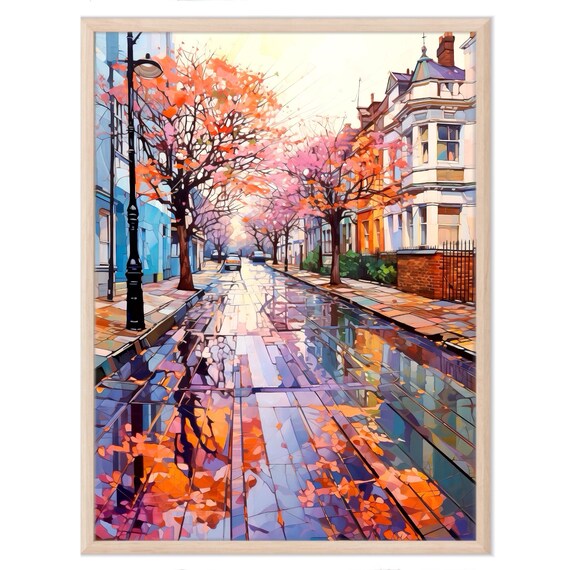 London Cityscape Watercolor Painting Art Print England Travel Wall Home Decor Gift
