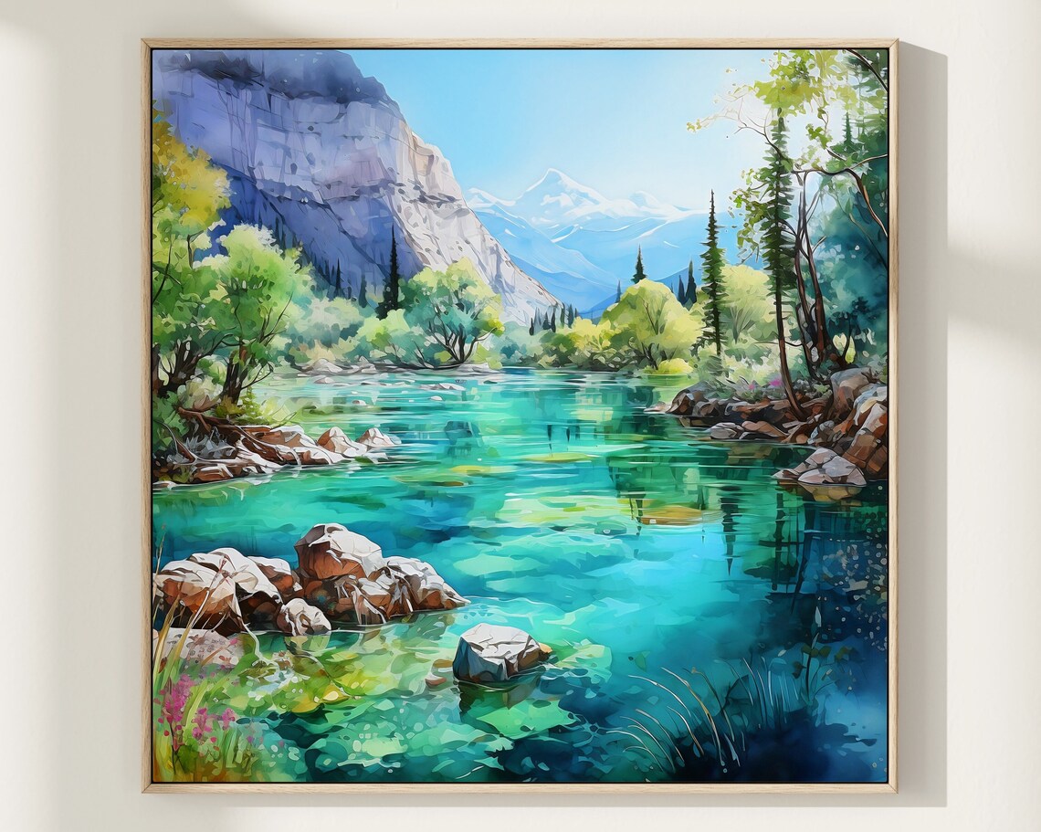 Blue Eye Albania Watercolor Landscape Art Print