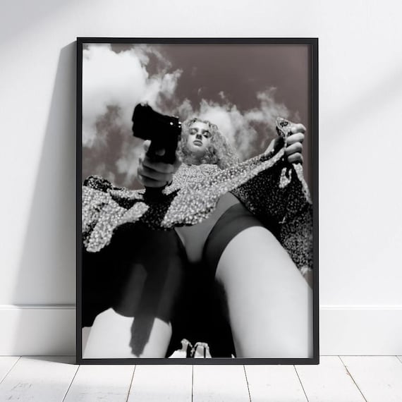 Edgy Black And White Cinematic Fashion Photography Art Poster