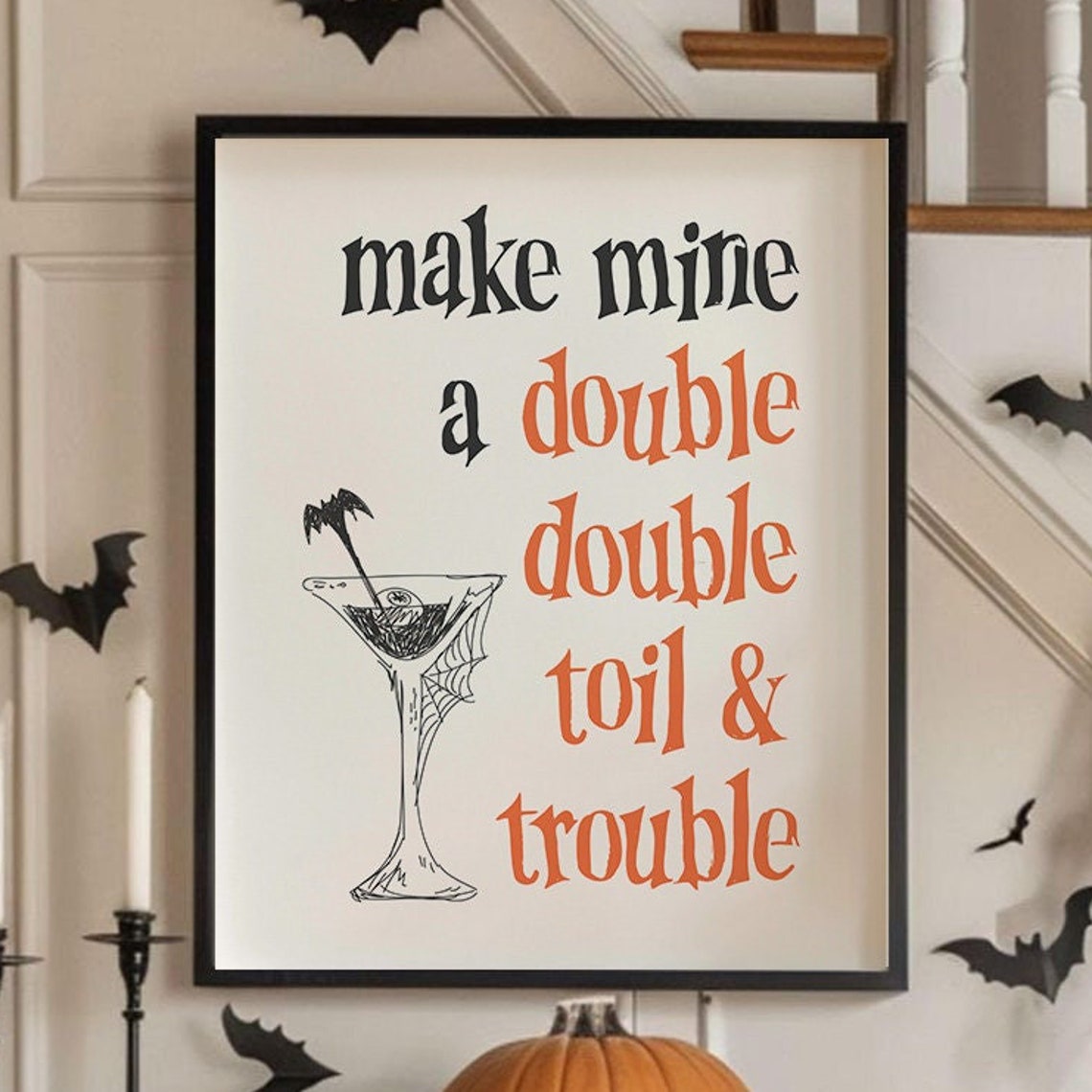 Make Mine a Double Toil and Trouble Martini Art Poster for Bar Cart - Image 4
