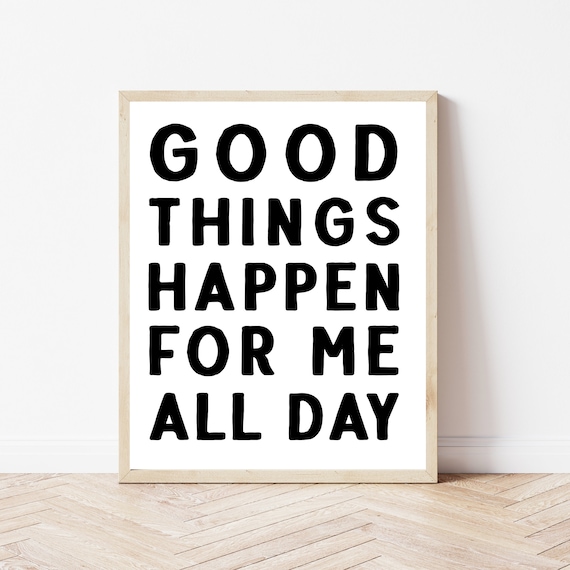 Lucky Girl Syndrome Poster Manifestation Wall Art Law Of Attraction Manifest Gift Positive Affirmation Print Good Things Sign