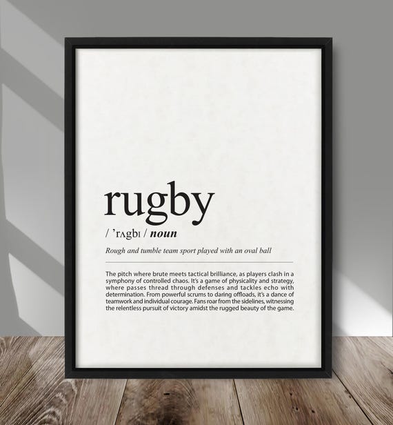 Rugby Definition Poster Print Wall Decor Sports Fan Fans Art