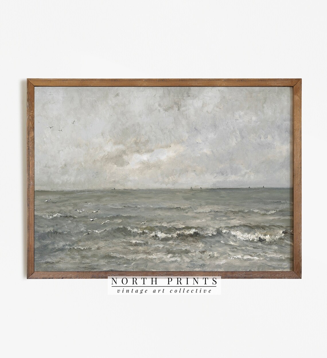 Seascape Oil Painting Vintage Ocean Waves Art Print - Image 4