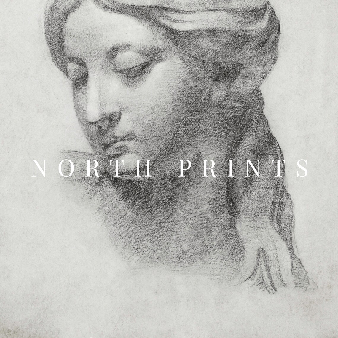 Vintage Female Portrait Study, Woman Sketch Art Print - Image 2