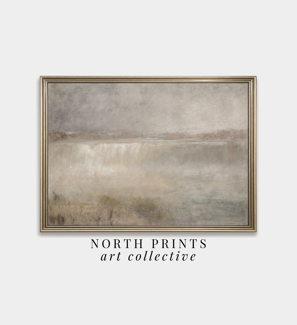 Niagara Falls Vintage Abstract Neutral Art Print