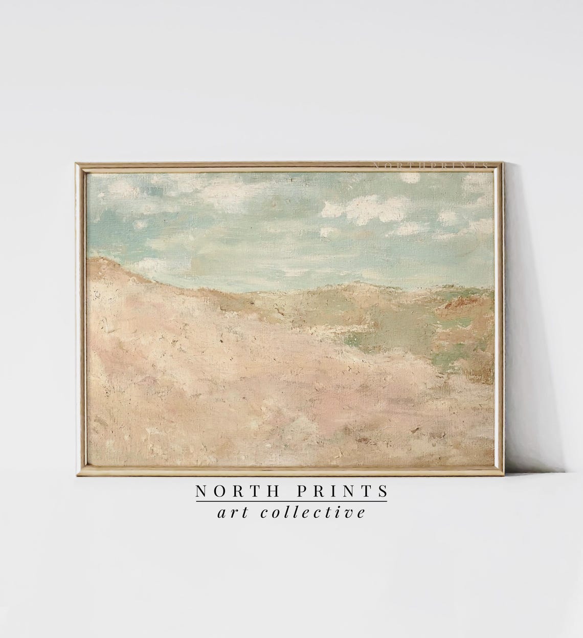 Muted Pastel Sand Dunes Abstract Minimal Neutral Desert Sky Poster