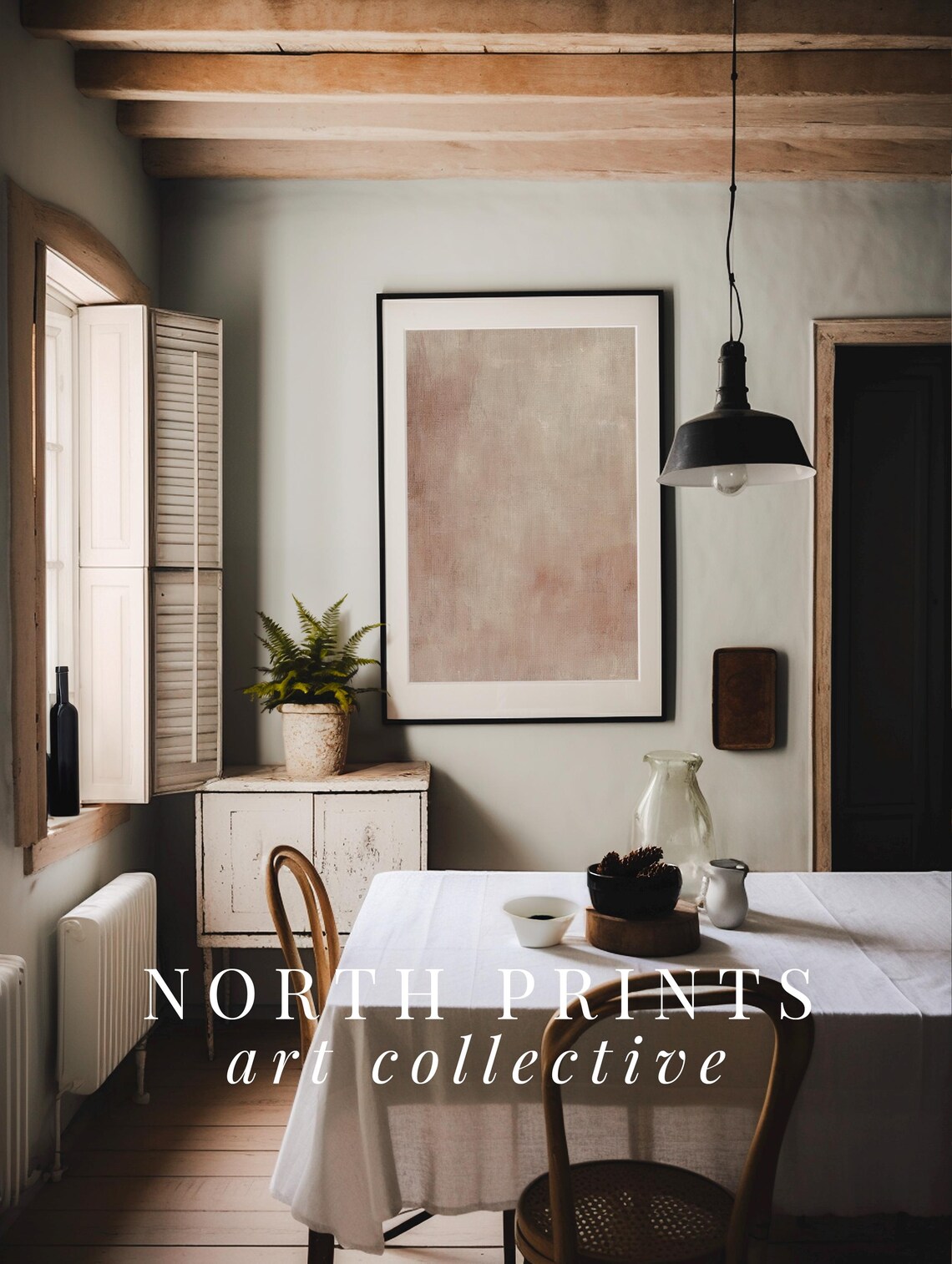 Neutral Blush Abstract Art Print, Dining Room Decor - Image 4