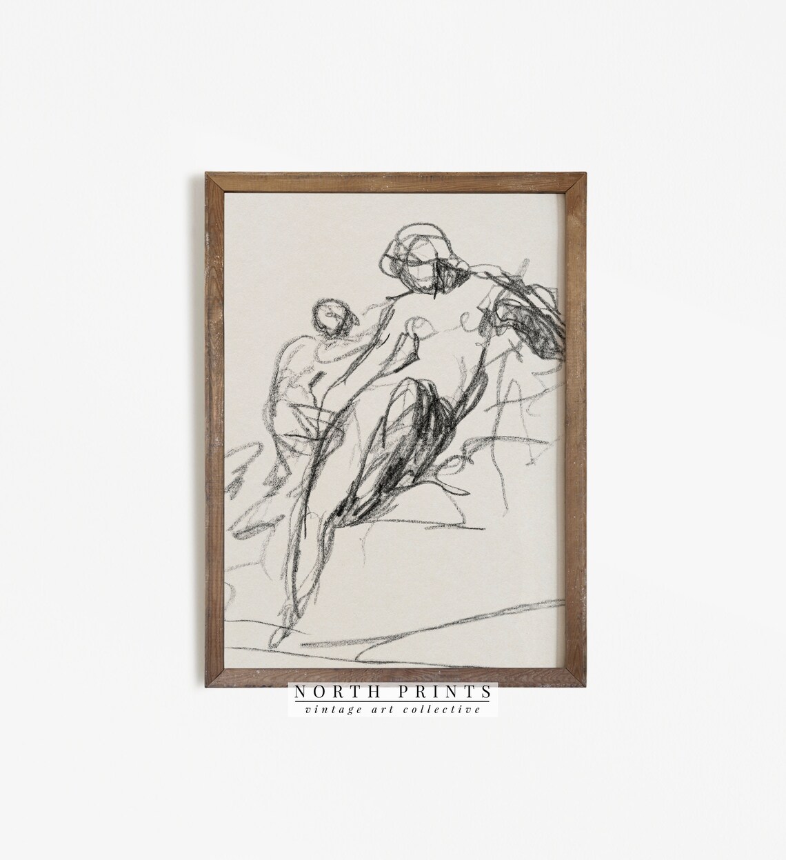Antique Line Drawing Vintage Abstract Sketch Woman Art Print