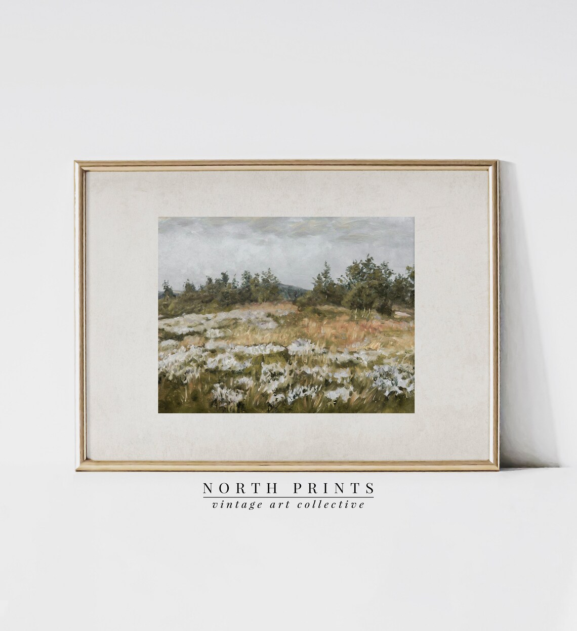 Vintage Summer Landscape Painting, Country Wall Art Print