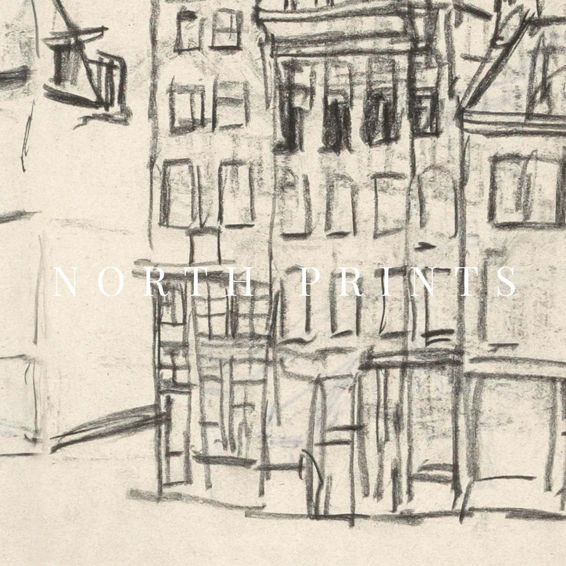 Amsterdam Antique Architecture Sketch Art Print - Image 3