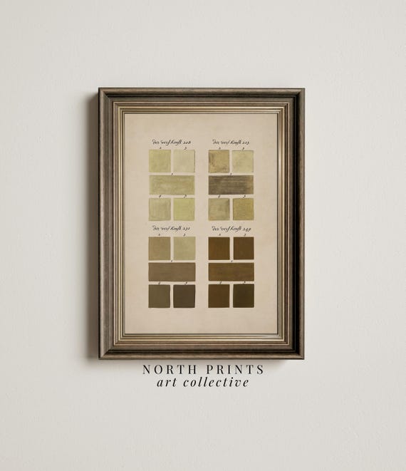 Neutral Vintage Color Chart Modern Farmhouse Decor Statement Wall Decor Print North Prints Cc11
