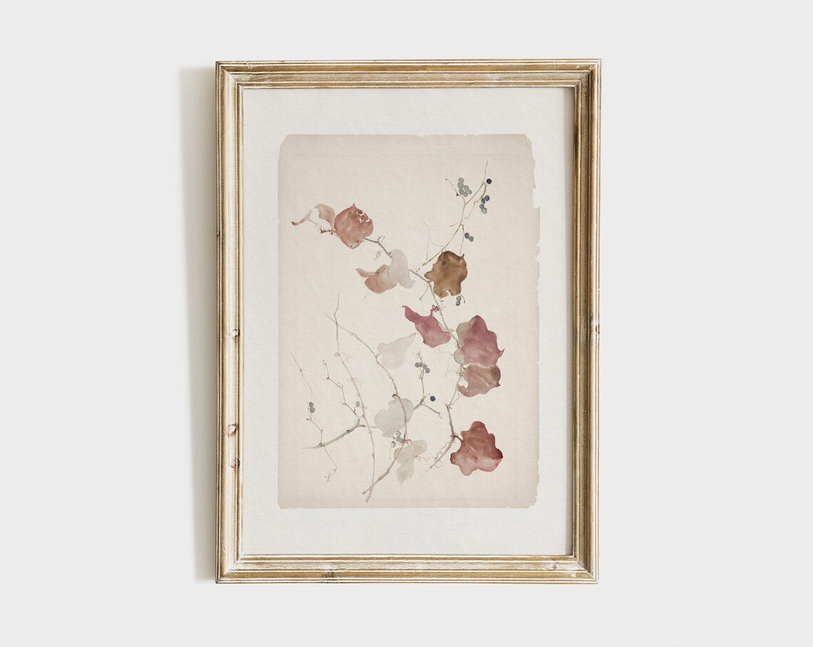 Antique Botanical Vine Art, Vintage Farmhouse Print - Image 3