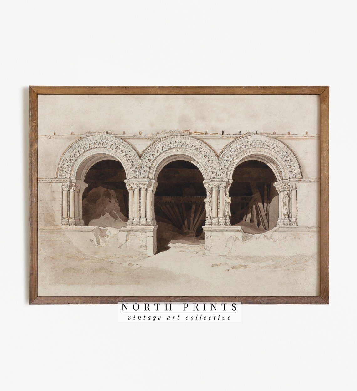 Neutral Architecture Print, Antique Greece Watercolor