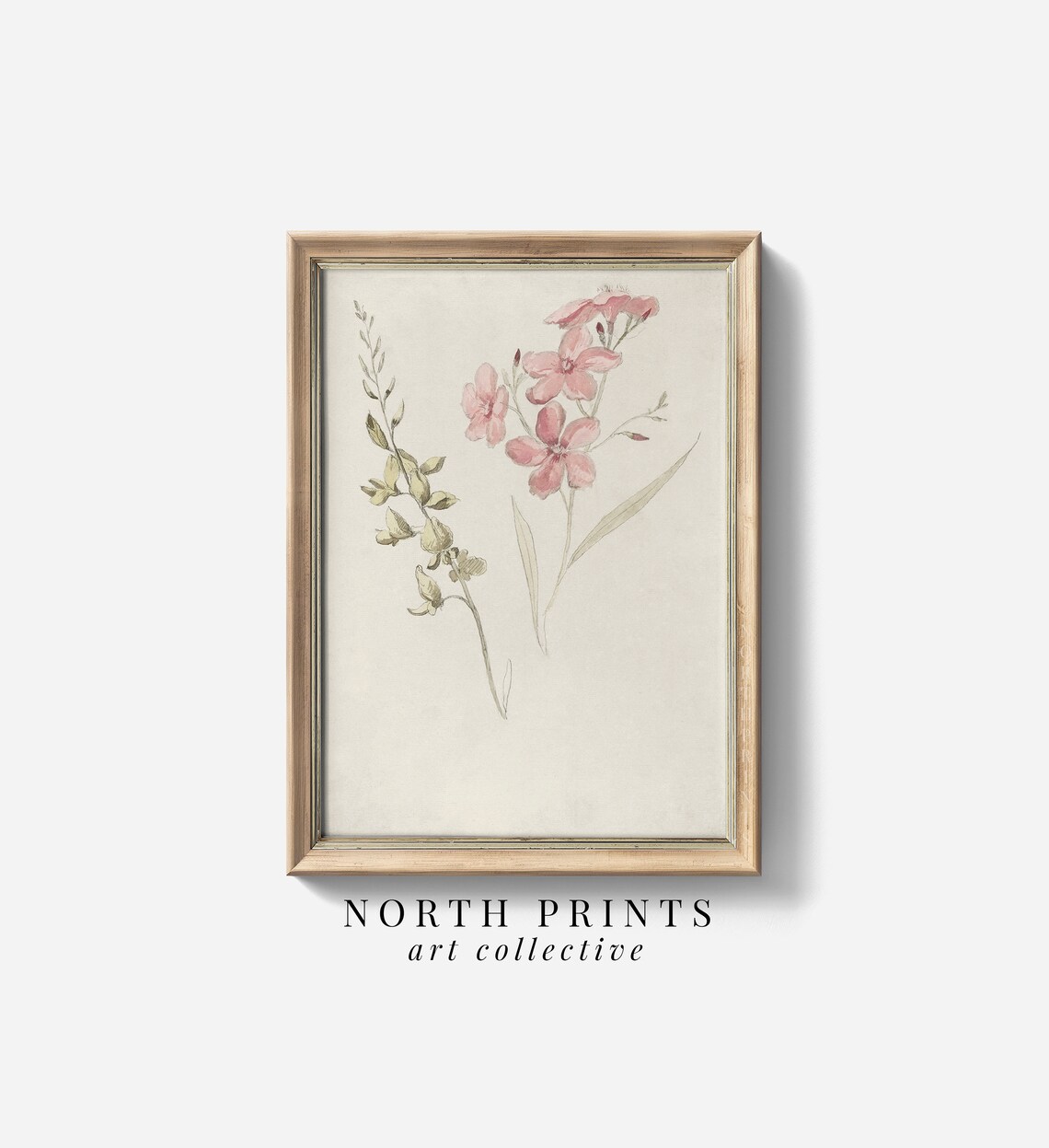 Pink Floral Art Print, Girls Room Botanical Spring