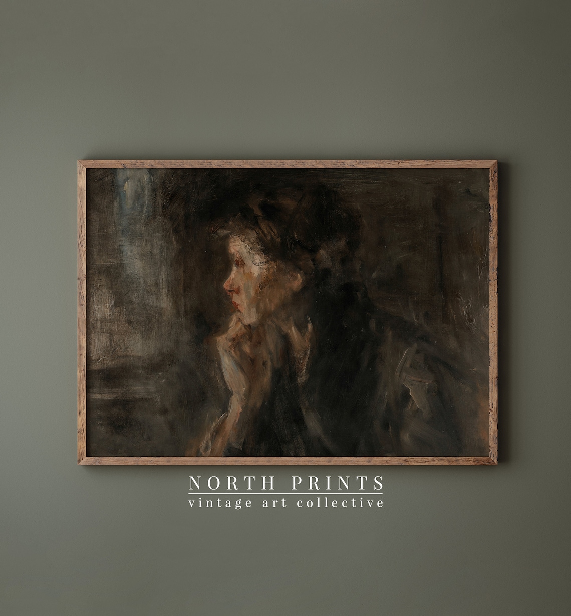 Antique Portrait Painting, Modern Farmhouse Art Print - Image 2