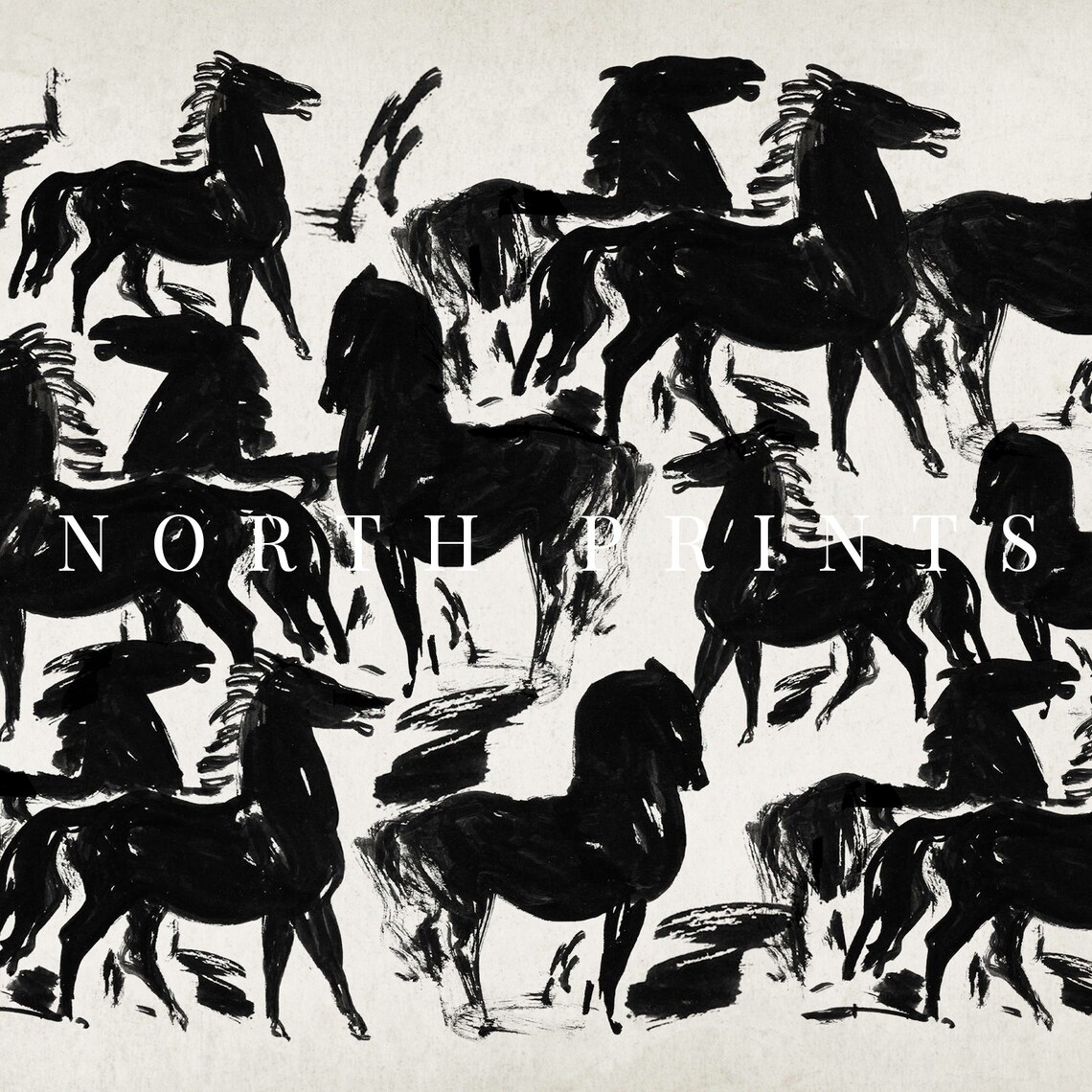 Vintage Industrial Abstract Horse Etching Art Print - Image 4