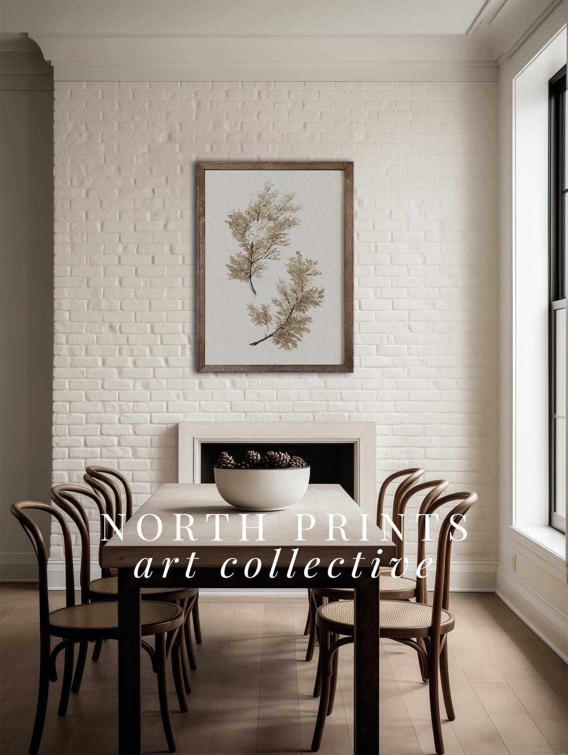 Minimalist Autumn Tree Branches Neutral Fall Foliage Watercolor Poster - Image 3