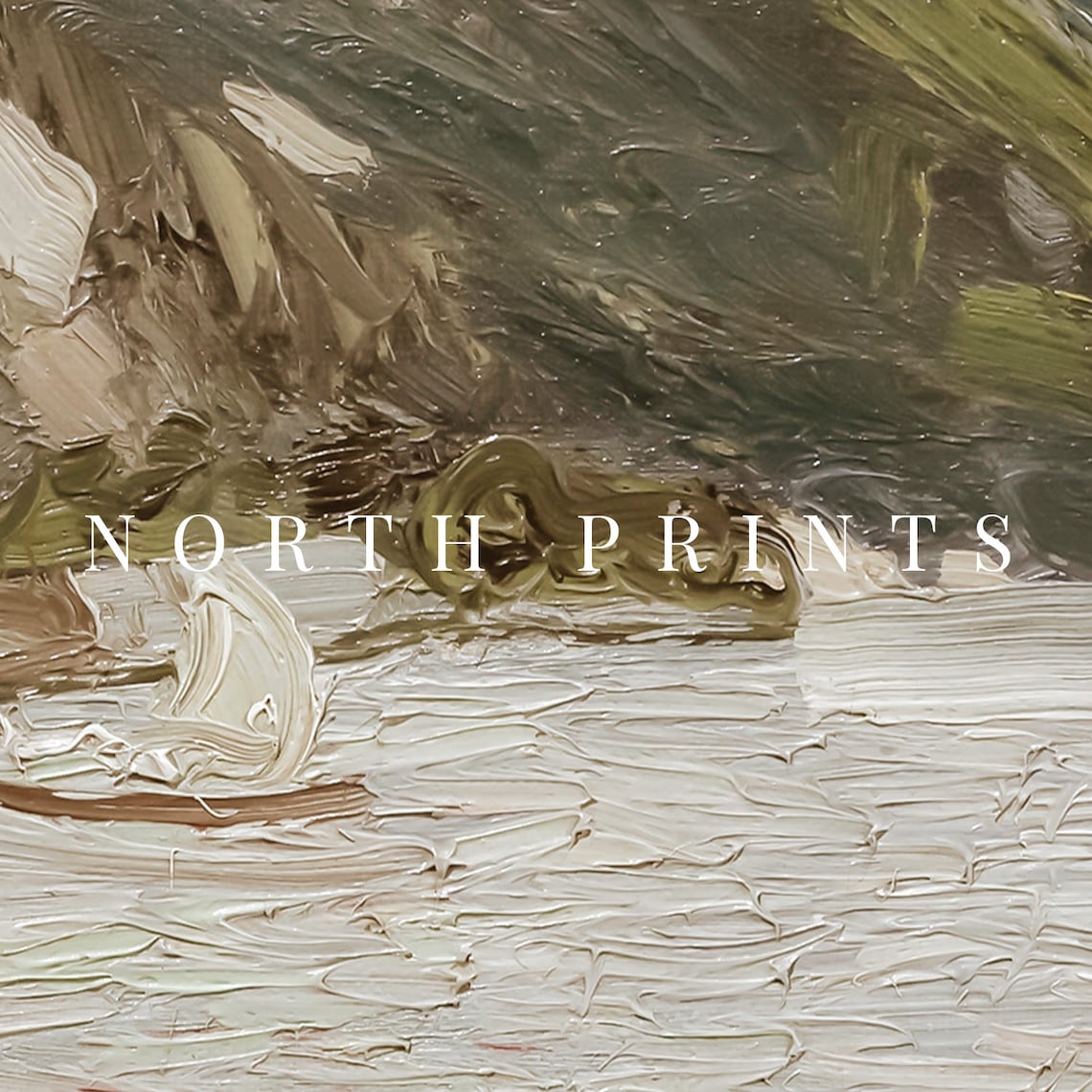 Neutral Green Coastal Painting, Vintage Seascape Art Print - Image 2
