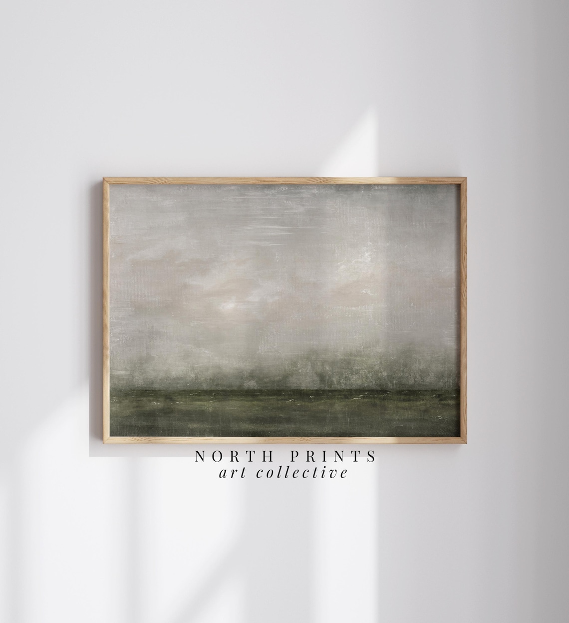 Moody Abstract Coastal Landscape Dark Neutral Storm Sea Sky Poster - Image 3