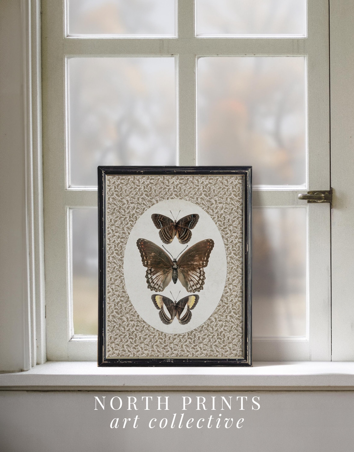 Vintage Butterfly Moth Art Print, Cottagecore Decor - Image 3