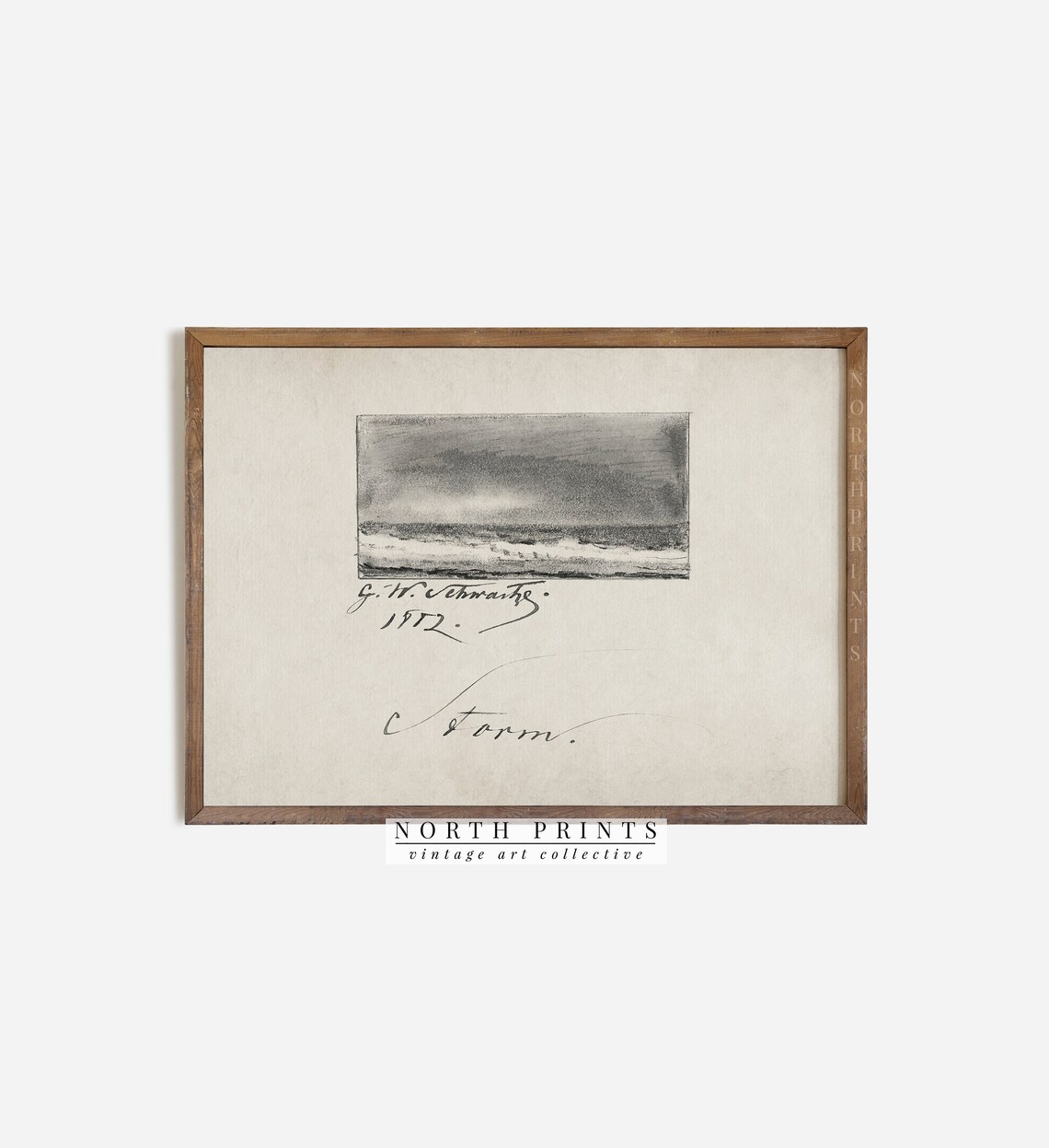 Antique Coastal Sketch Nautical Art Print - Image 2
