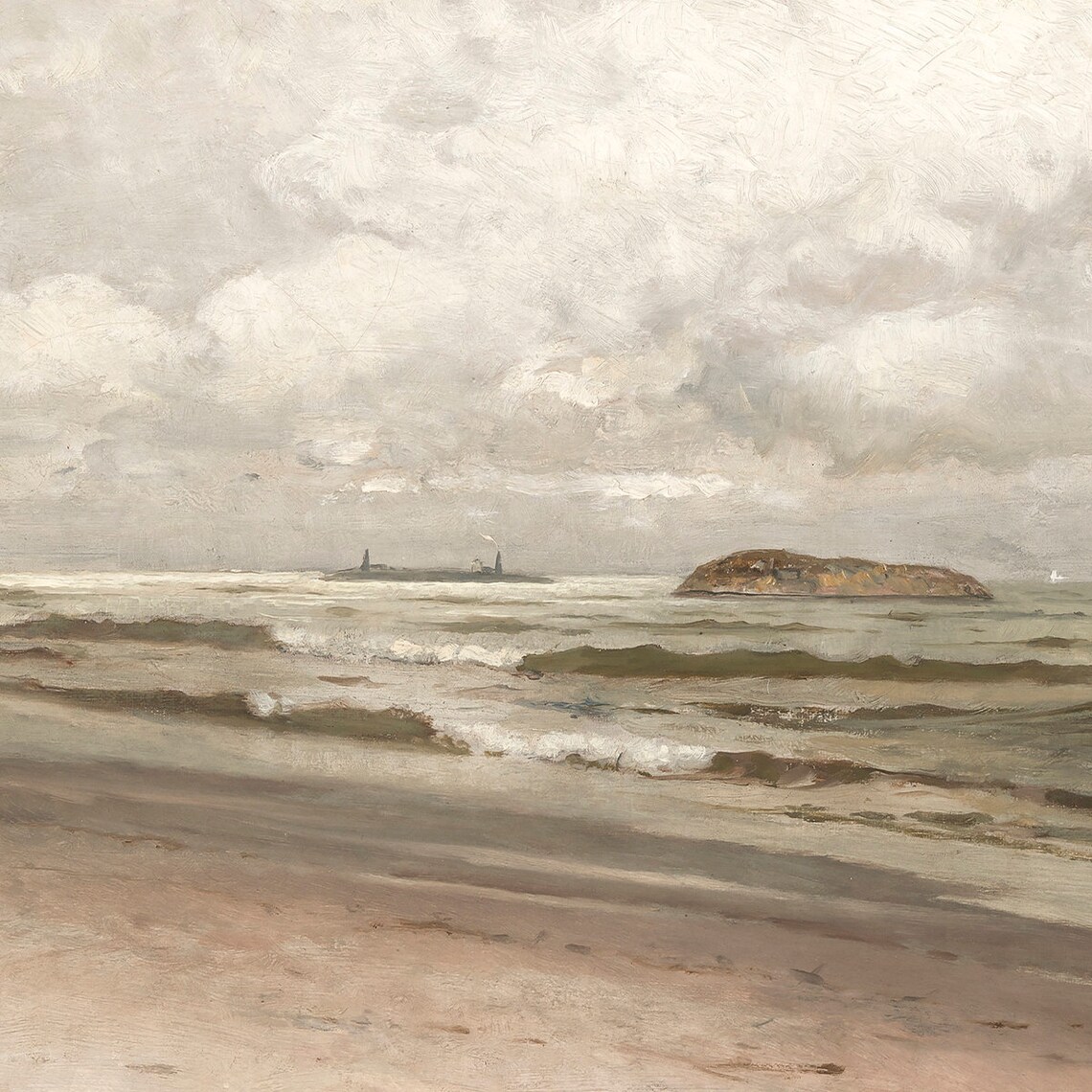 Vintage Seascape Oil Painting, Coastal Wall Decor - Image 4