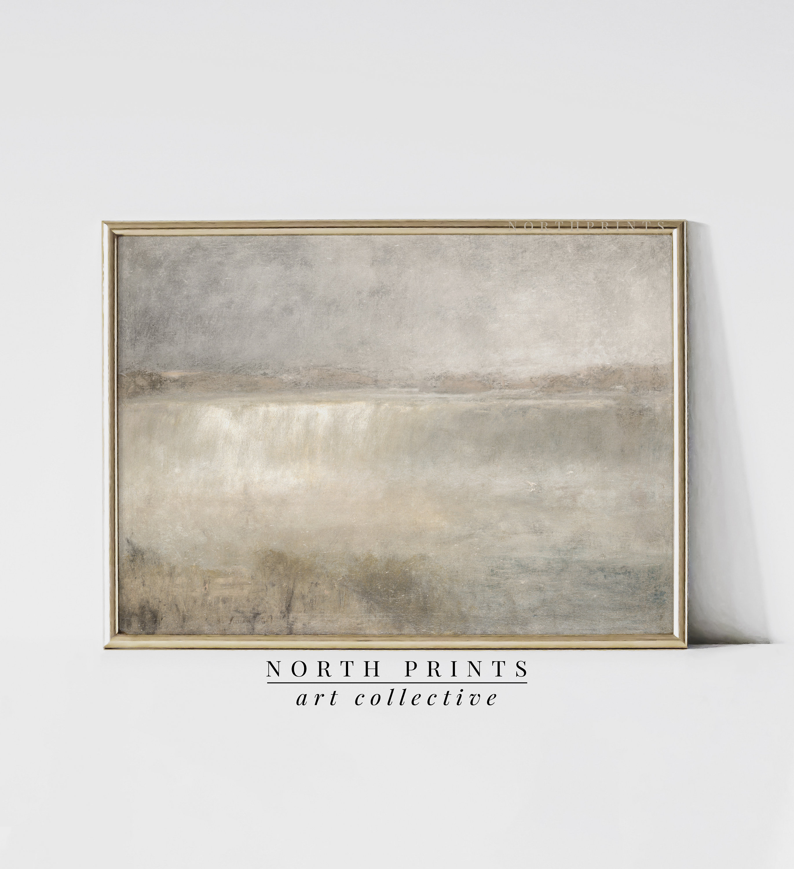 Niagara Falls Vintage Abstract Neutral Art Print - Image 2