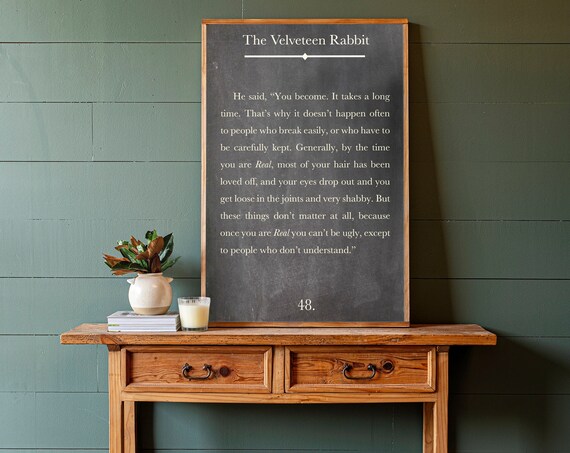 The Velveteen Rabbit Book Page Wall Art Print