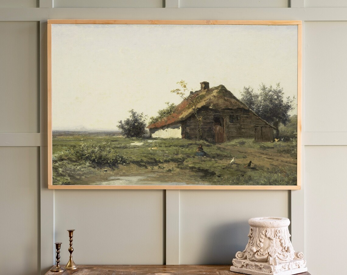 Homestead Landscape Sign, Traditional Art Print