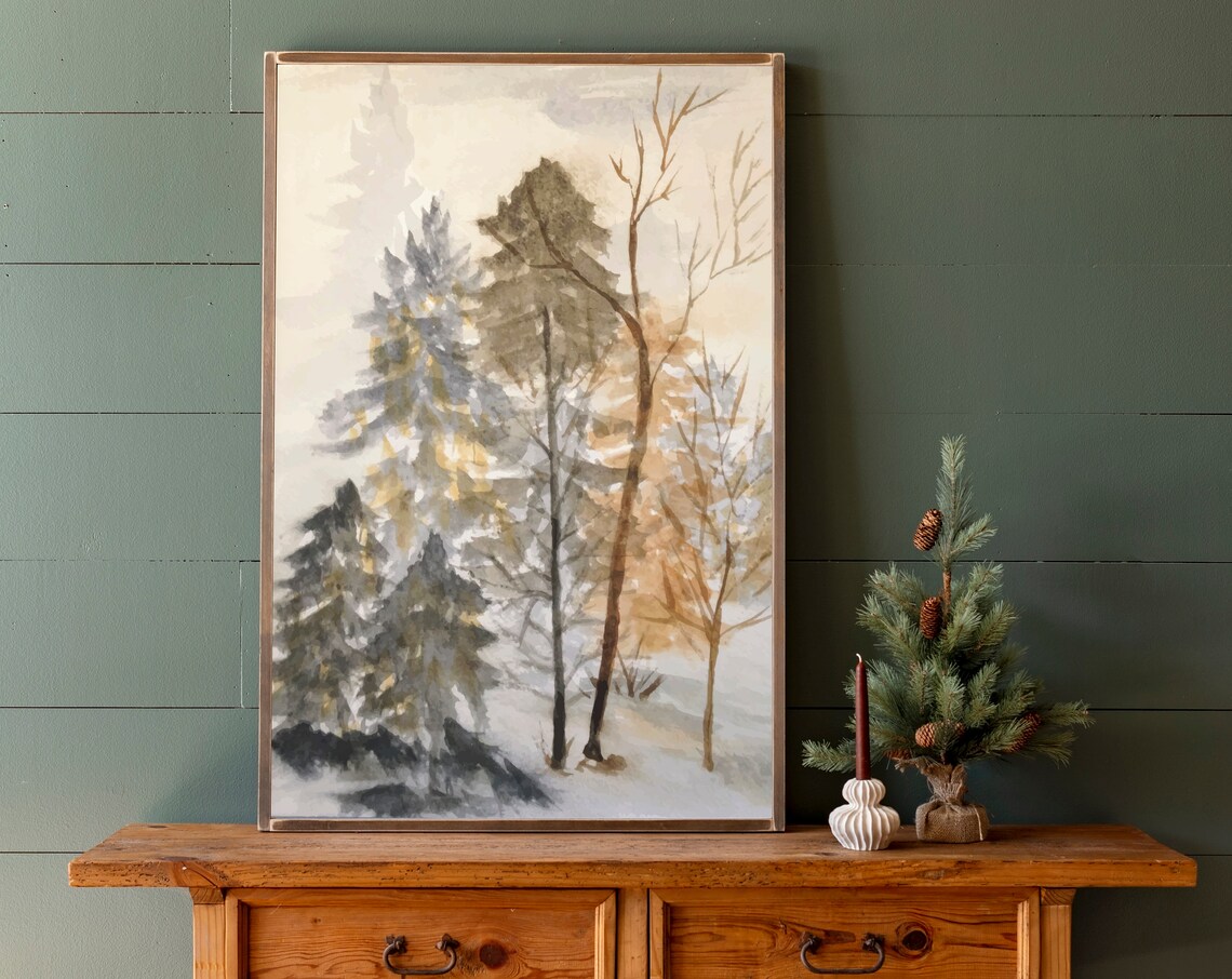 Christmas Holiday Wood Signs, Seasonal Art Print