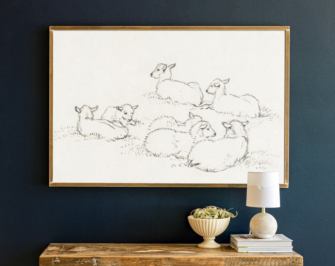 Sweet Little Lambs Nursery Wall Art, Poster Print - Image 2