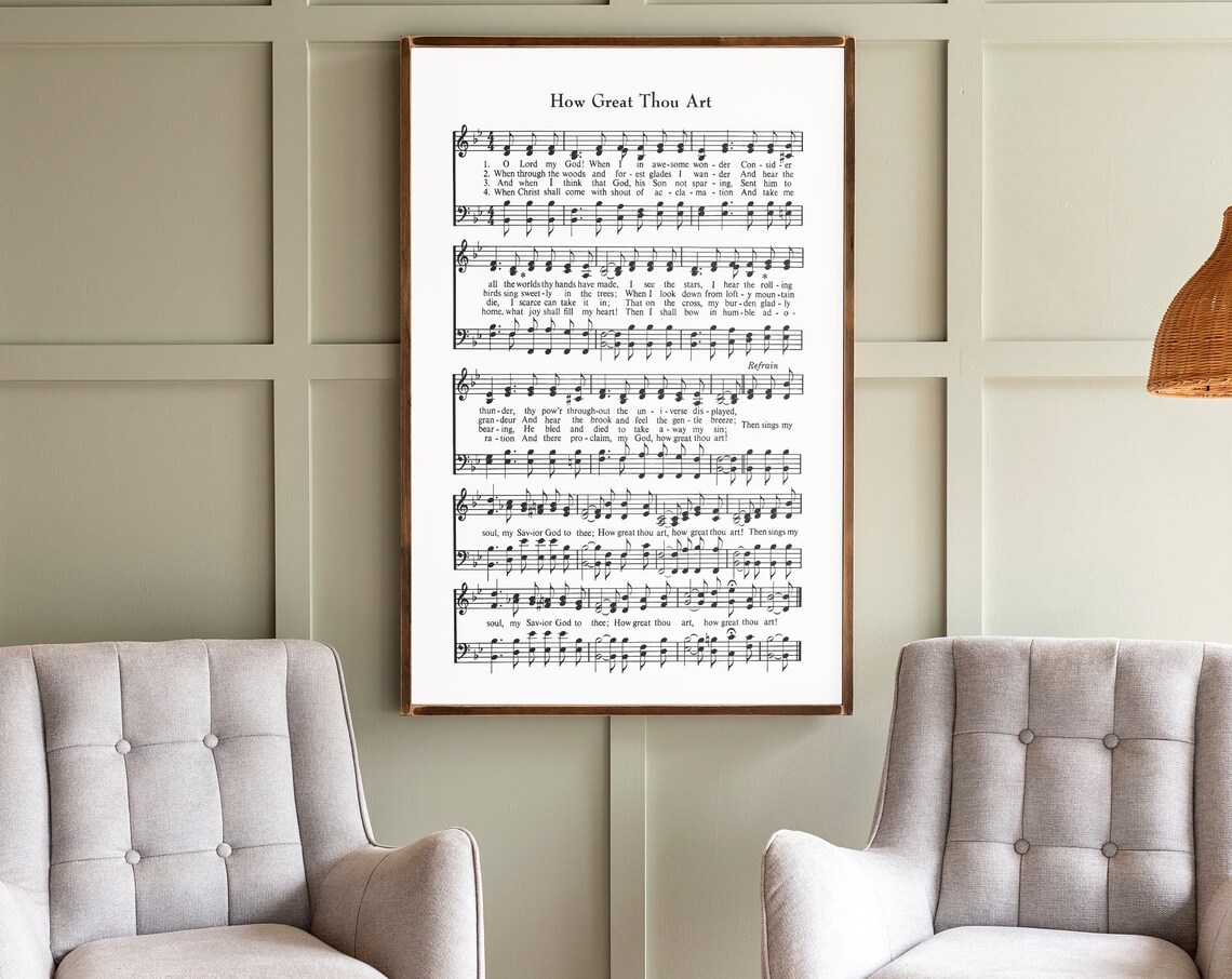 How Great Thou Art Sheet Music Hymn Art Print