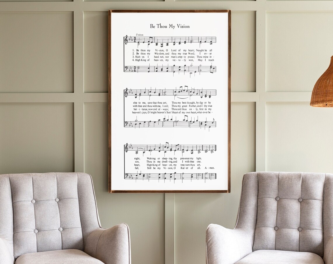 Be Thou My Vision Hymn Sheet Music Wall Art Print