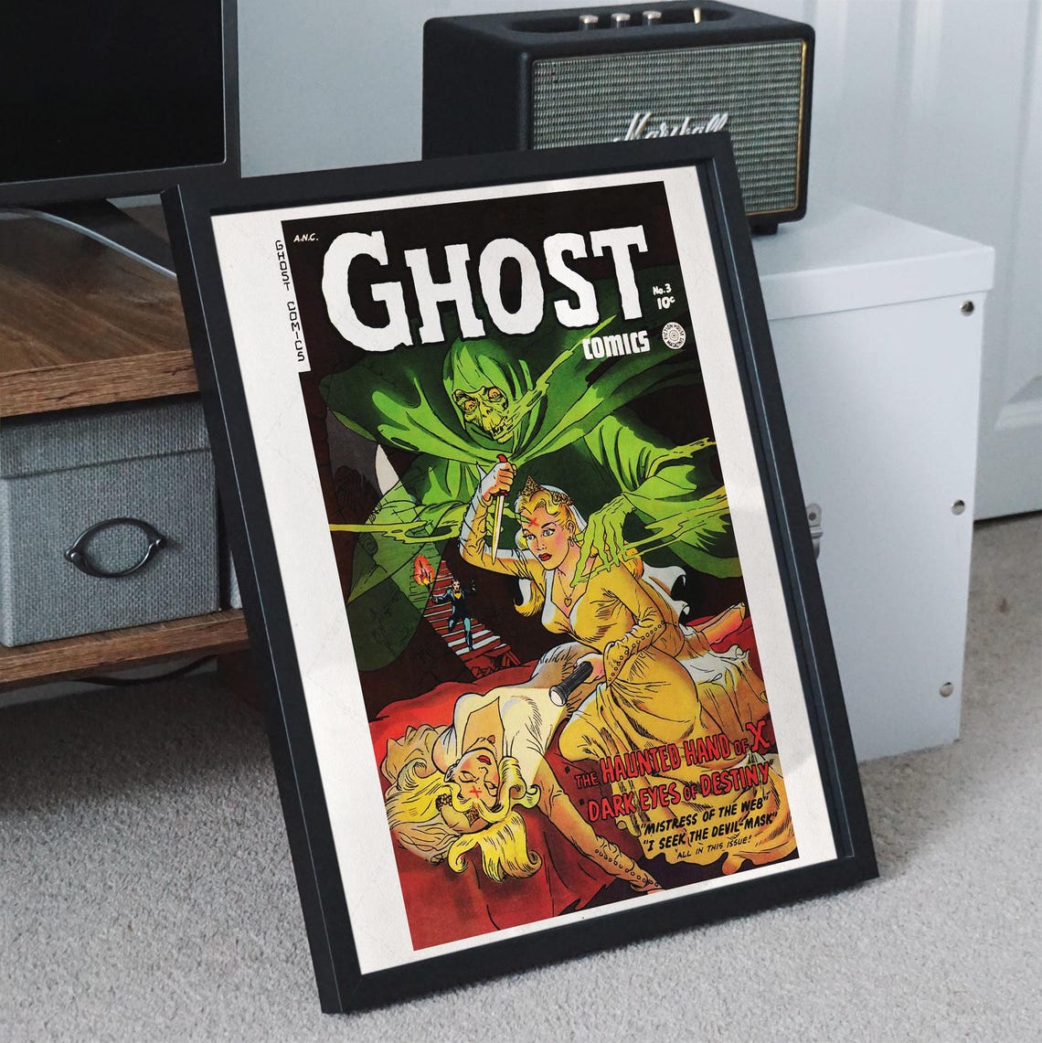 Ghost Comics No 3 Cover Horror Comic Haunted Hand Dark Eyes Poster - Image 4