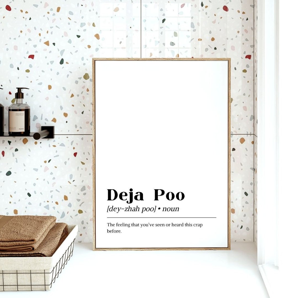 Deja Poo Funny Dictionary Definition Bathroom Humor Quote Poster - Image 3
