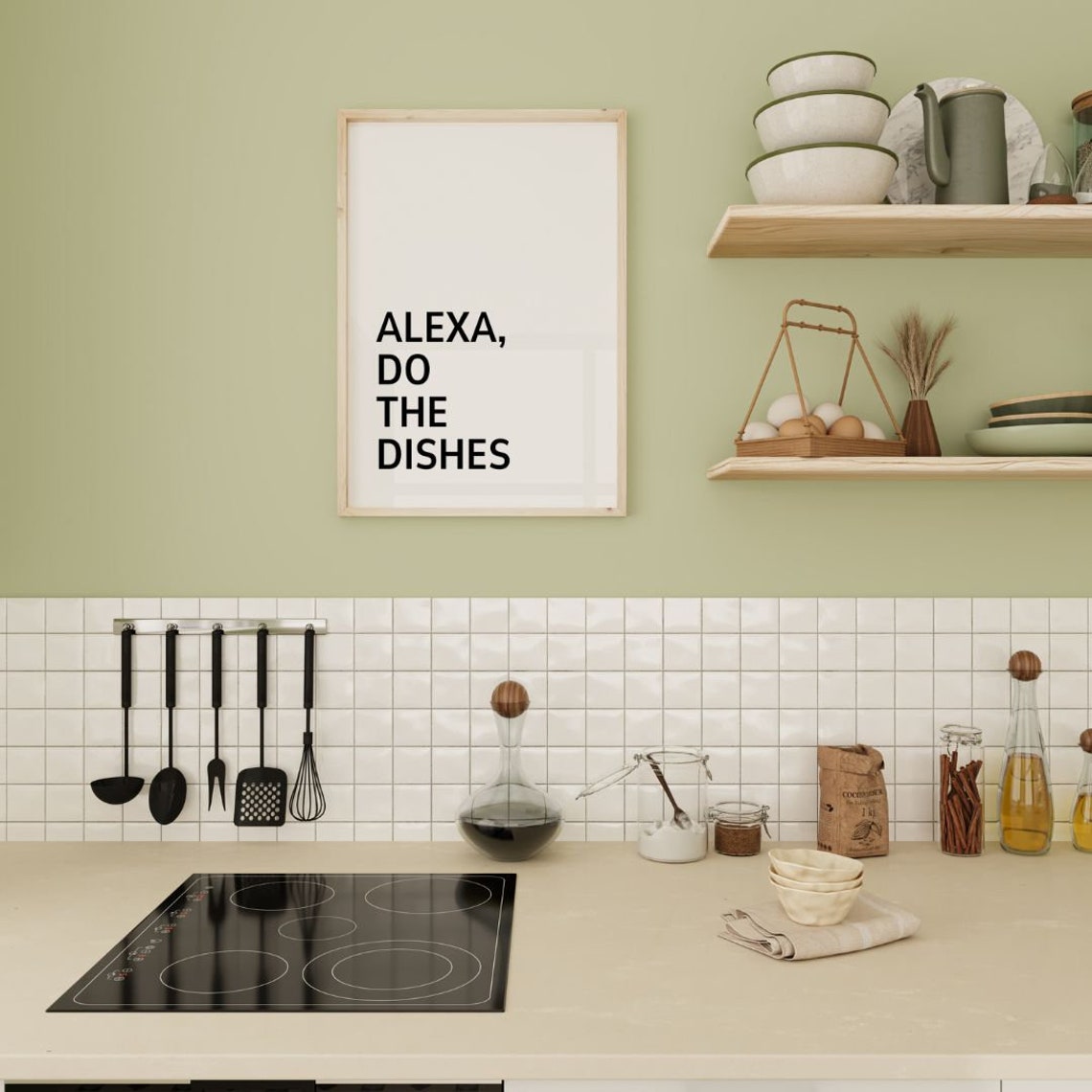 Alexa Do the Dishes Funny Smart Home Humor Kitchen Quote Poster - Image 3