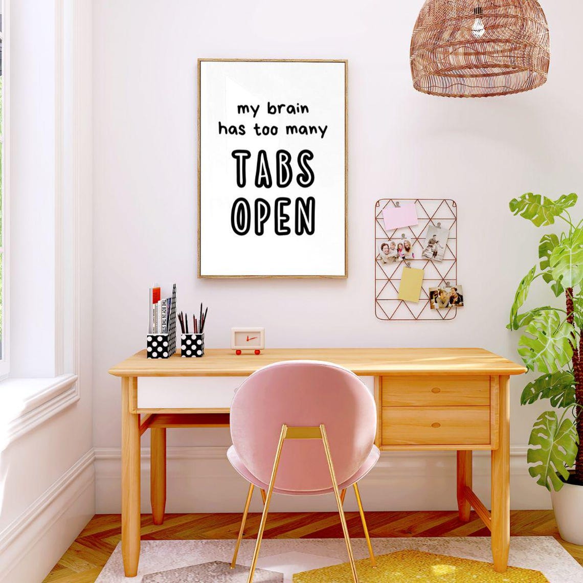 My Brain Has Too Many Tabs Open Playful Typography Wall Poster - Image 3