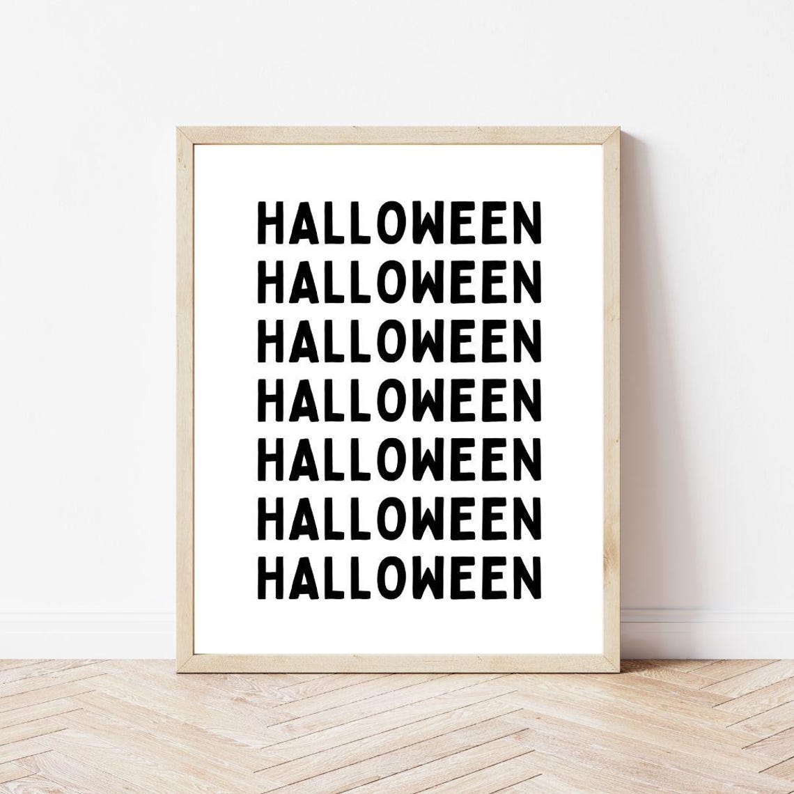 Halloween Bold Repeated Typography Spooky Party Decor Poster - Image 2