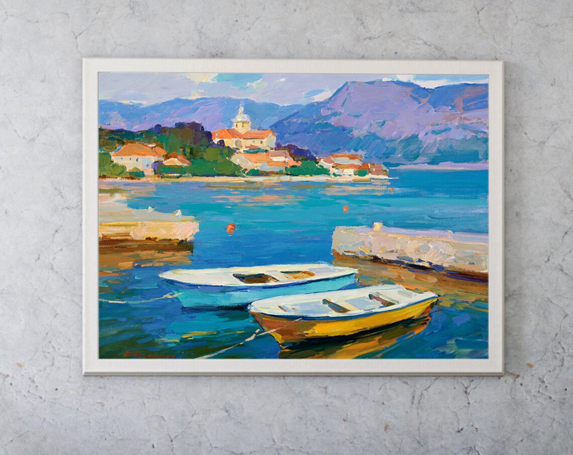 Seascape Croatia Landscape, Original Oil Painting