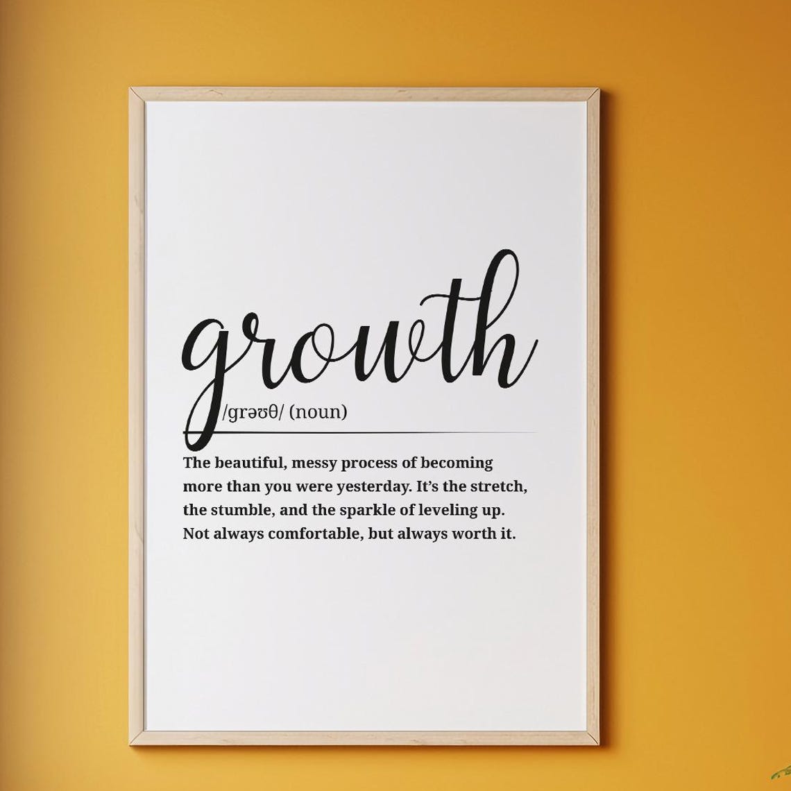 Growth Dictionary Definition Motivational Personal Development Poster