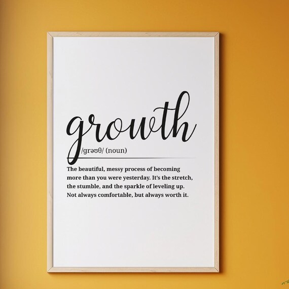 Growth Dictionary Definition Motivational Personal Development Poster